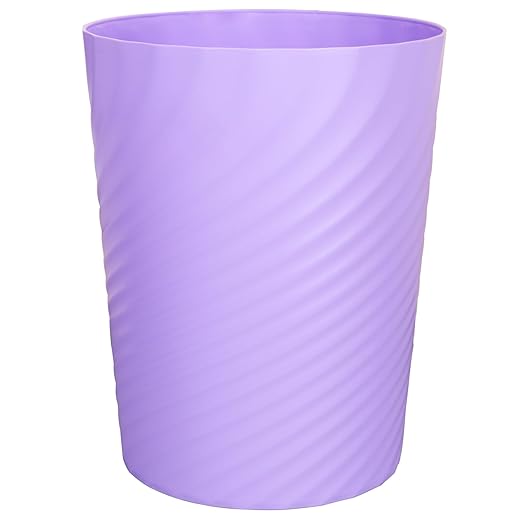 UUJOLY Plastic Small Trash Can Wastebasket, Garbage Container Basket for Bathrooms, Laundry Room, Kitchens, Offices, Kids Rooms, Dorms, (Taro Purple, 1.8 Gallon)