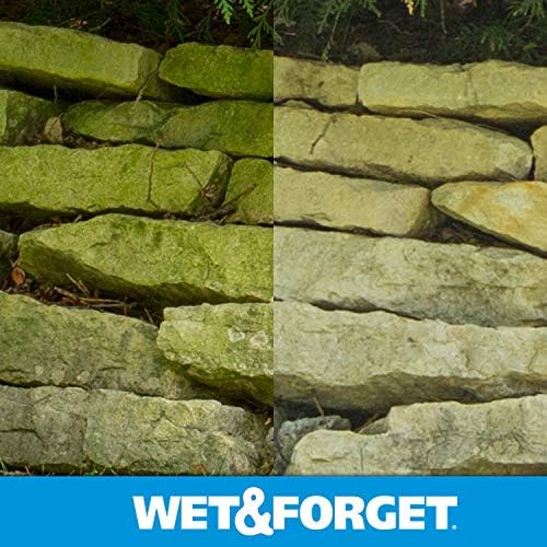 Wet & Forget No Scrub Outdoor Cleaner for Easy Removal of Mold, Mildew and Algae Stains, Bleach-Free Formula, 0.5 Gallon Concentrate - Ships to California Only, 64 Fluid Ounces