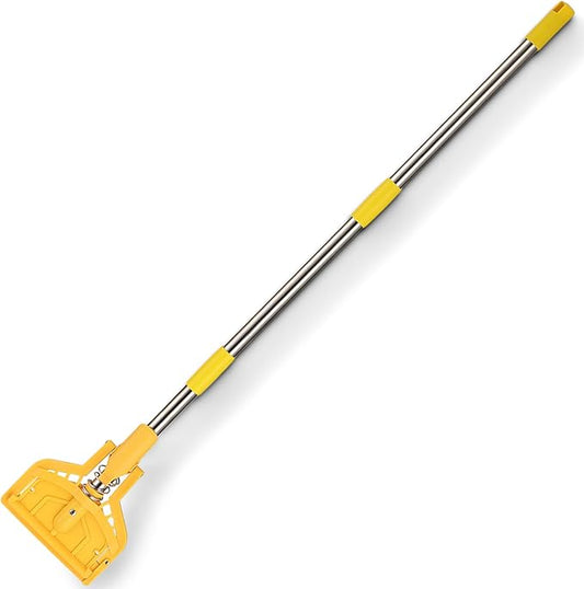61 inch Mop Handle, Commercial Industrial Heavy Duty String Mop Floor Cleaner, Wet Mop with Long Adjustable Stainless Handle for Home, Garage, Office, Courtyard, Warehouse Floor Cleaning