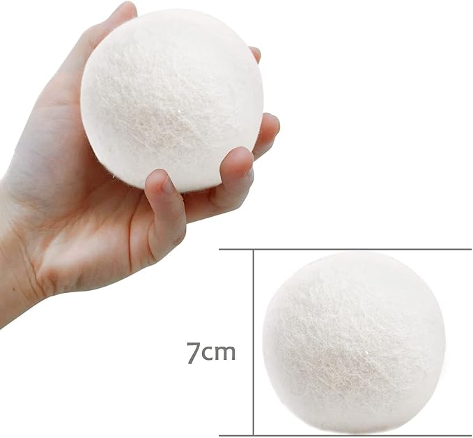 Wool Dryer Balls XL 8 Pack, Natural Fabric Softener 100% Organic Premium Wool to Core, Baby Safe & Chemical Free, No Fillers, Anti Static, Lint Free