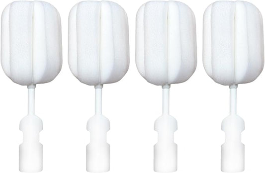 4 PCS Sponge Bottle Brushes Replacement Head Soft Sponge Brush Heads Environmental Protection Cup Cleaner Brush Refill Heads Without Handle (Brush Head 4PCS)