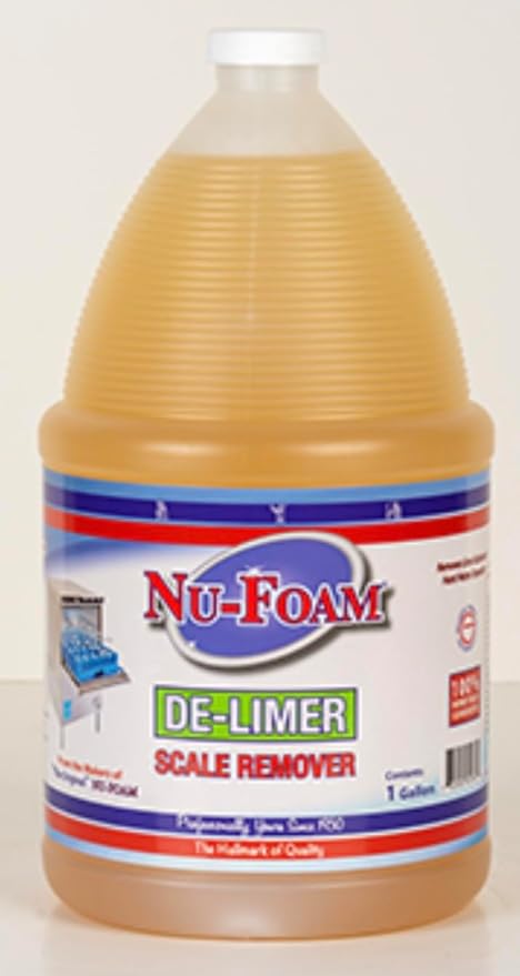Nu-Foam Powerful Scale Remover - Dissolves Calcium & Lime Deposits in Minutes - No Scrub Formula Safe for All Surfaces - Odorless - 1 Gallon