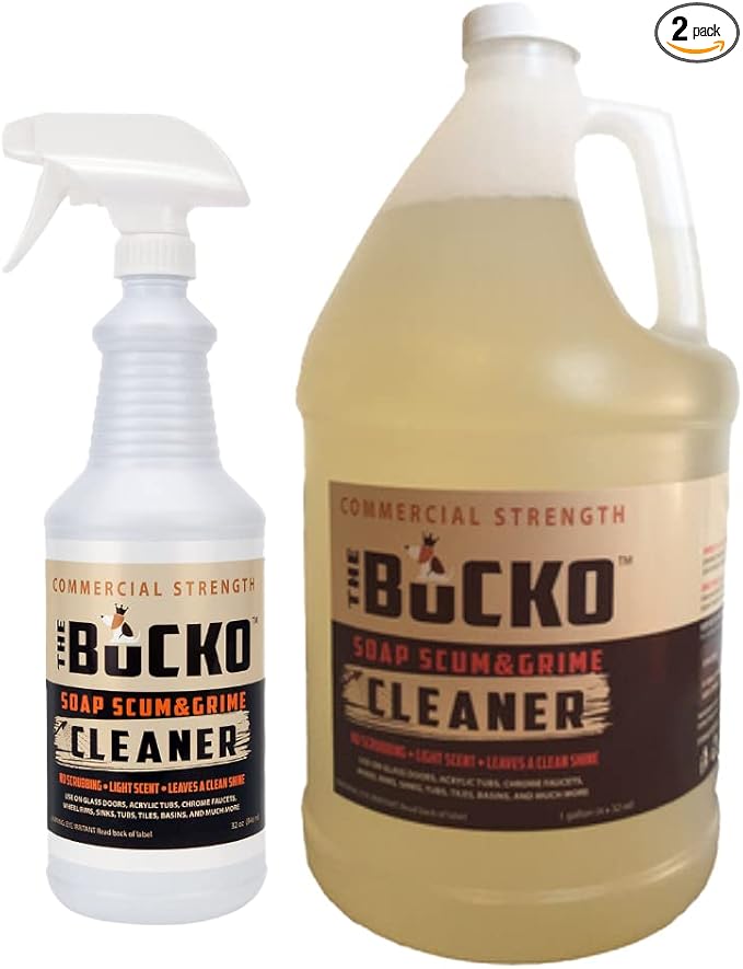 Soap Scum and Grime Cleaner Gallon and 32 oz with Sprayer Set