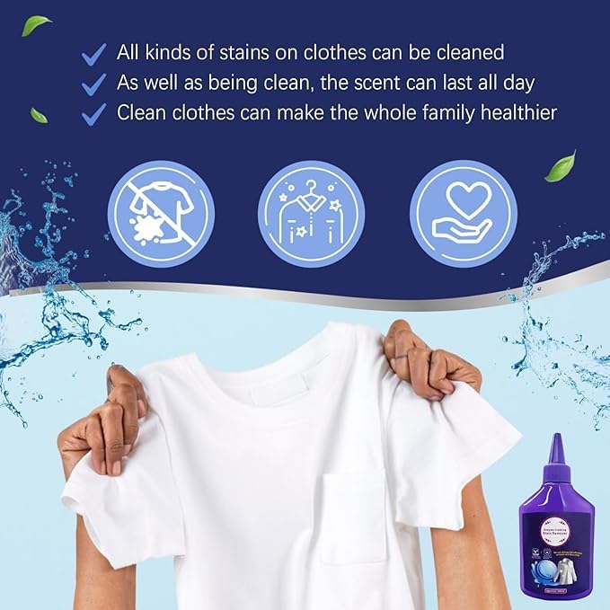 Active enzyme laundry detergent, enzyme laundry detergent, more effectively removes stubborn stains on clothes and instantly removes new stains (240ml)