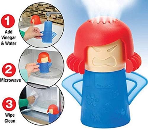 4 Pack Angry Mom Microwave Cleaner Microwave Oven Steam Cleaner Doll Use Water and Vinegar High Temperature Cleaning Kitchen Cleaning Tool for Home and Office