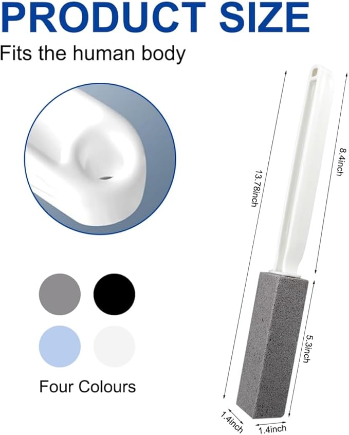 Pumice Stone for Toilet Bowl Cleaning with Handle 4 Pack Pumice Stone Blocks Hard Water Remover Cleaner for Bathroom Kitchen Pool Sinks and Grill Blue White Black and Gray