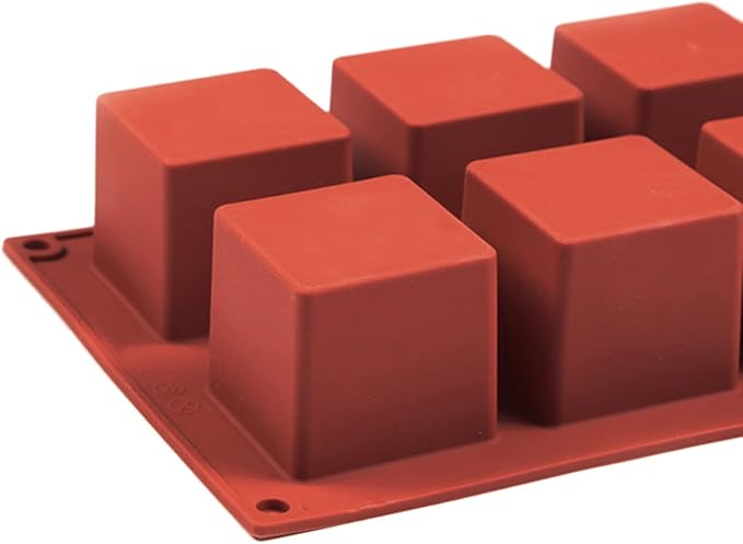 Large Square Silicone Molds, 2 Pack Candy Cake Mould, 8-Cavity Chocolate Molds for Baking Mousse Cake Dessert Cheesecake Pop Truffle Caramels Jelly Brownie for Party