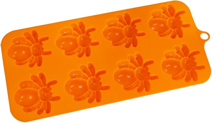 mostsom Chocolate Mold Halloween Silicone Baking Mold Spider Shape Silicone Cake Mold for Chocolate, Cupcakes, Candy, Cookies, Soap, Gummy, Jelly (I_8.88x4.04x0.6 inch)