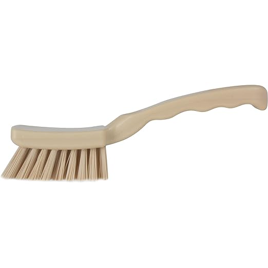 SPARTA 41395EC25 Plastic Scrub Brush, Detail Brush, Kitchen Brush With Hanging Hole For Cleaning, 7 Inches, Tan
