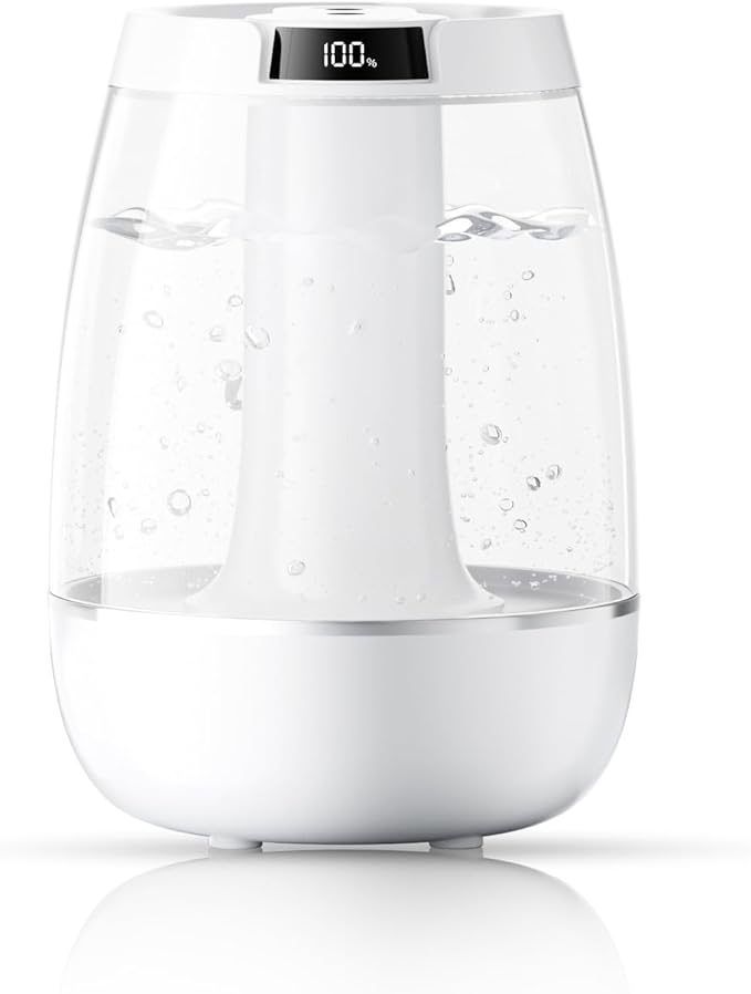 3L Cool Mist Humidifier for Bedroom, Home & Office - Large Capacity, Quiet, Auto Shut-Off, Waterless Protection - Ultrasonic Air Humidifier for Plants & Dry Air