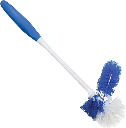 LOLA Classic Toilet Brush w/Under-The-Rim Scrubber, deep Cleans The Entire Toilet Bowl, Non-Slip Handle w/Rubber Comfort Grip, 1 Pack