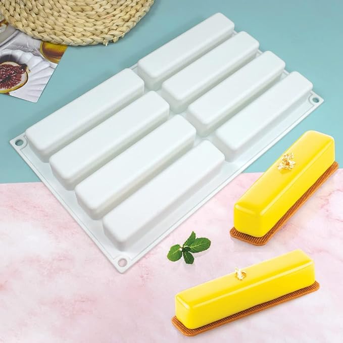Long Square Shape Bar Mold Energy Bar Maker Silicone Mold for Ganache Jelly Caramels Cookies Pet Treats Baking Mold
