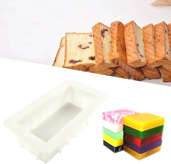1L Flexible Rectangular Soap Silicone Mold Candle Making for Homemade Soap Crafts