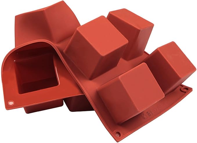 Large Square Silicone Molds, 2 Pack Candy Cake Mould, 8-Cavity Chocolate Molds for Baking Mousse Cake Dessert Cheesecake Pop Truffle Caramels Jelly Brownie for Party