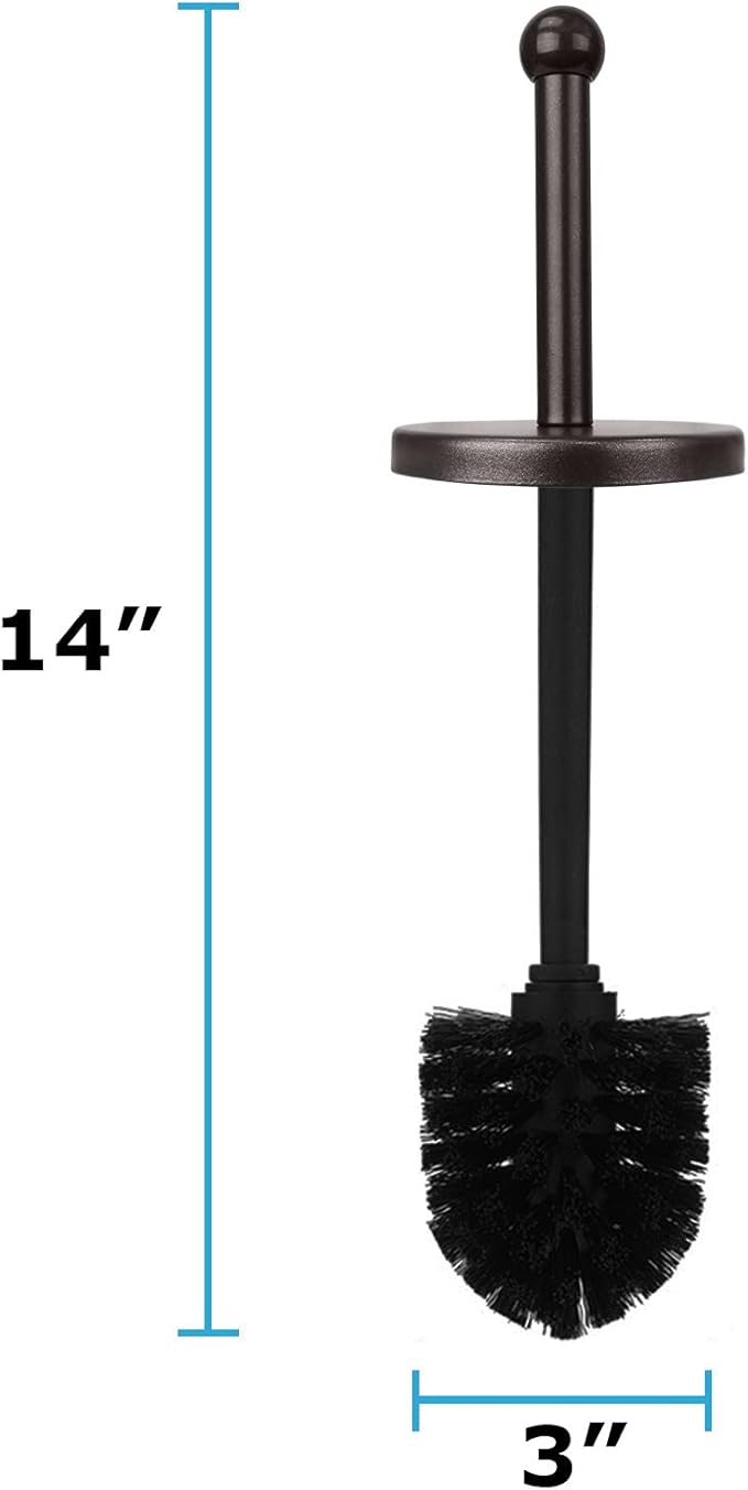 Blue Donuts Toilet Brush and Holder - Cleaning Bowl Cleaner, Stainless Steel, Oil Rubbed Bronze