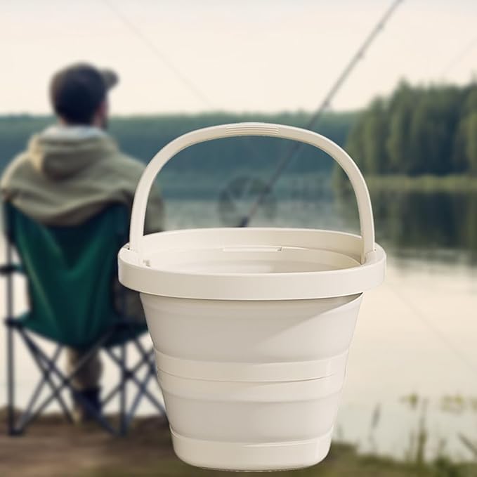 2.6 Gallon (10L) Collapsible Buckets,Large Capacity,Portable Foldable Water Pail for Outdoor Garden Cleaning, Car Washing, Camping, Fishing