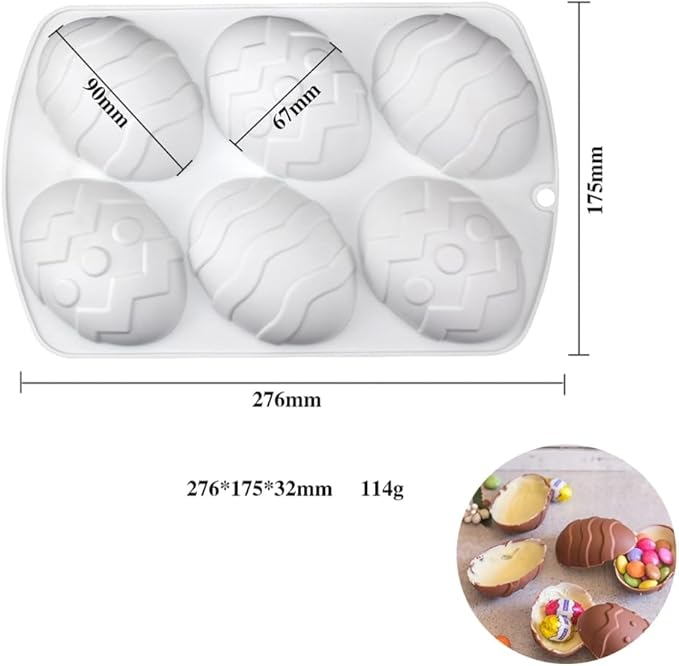 Silicone Mold Chocolate Decorating Mould DIY Cake Mousse Molds Baking Accessories Reusable Tools (Egg N_11.84 X7 X1.28inch)