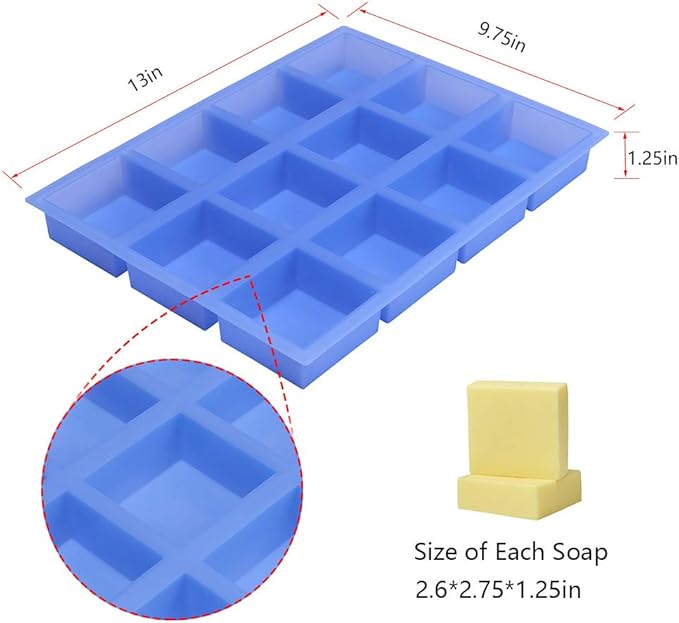 Square Soap Mold 4oz, Silicone Molds for Soap Sturdy and Durable, Flexible Silicone Resin Mold for Homemade Craft