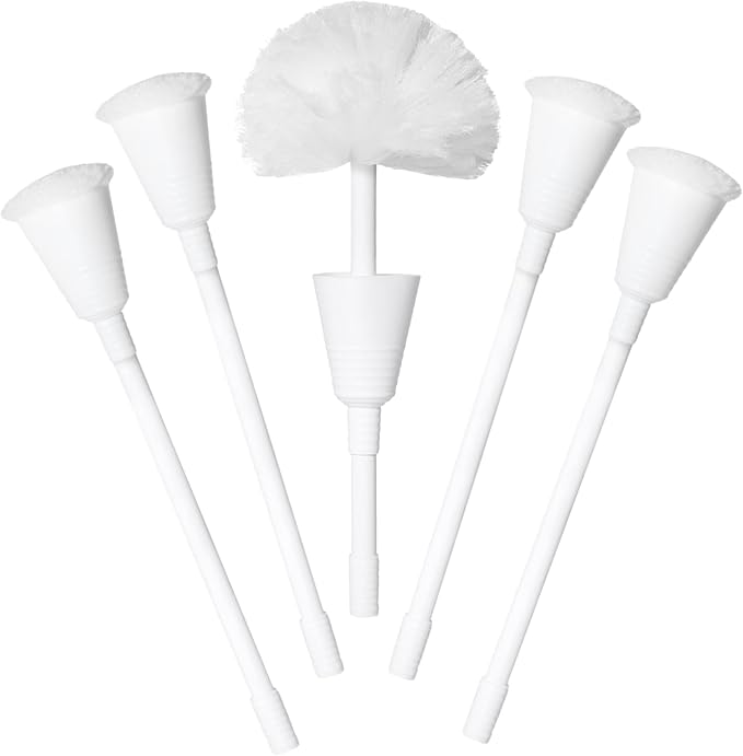 Don Aslett Johnny Mop | Set of 5 Toilet Brushes | 14" Handle to Easily Clean Toilet or Shower | Scratch Free Bowl Swab | Safe to Use with Your Favorite Toilet Bowl Cleaner