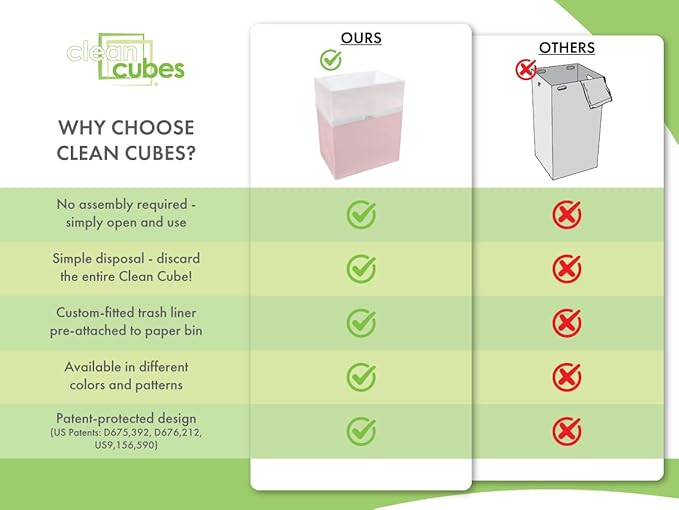 13 Gallon Disposable Pop-Up Trash Cans (6-Pack) with Fitted Bags – Foldable Garbage & Recycling Bins for Parties, Events & Kitchen (Pink, 17" H x 13.5" W x 10" D)