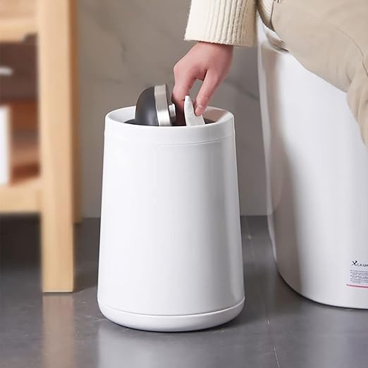 8L/2.1GALbrass Garbage can with Swing lid，Brushed Nickel Gold Trash can,Matte Gold Trash can for Bathroom,Powder Room,Bedroom,Laundry Room (white-32-8l)