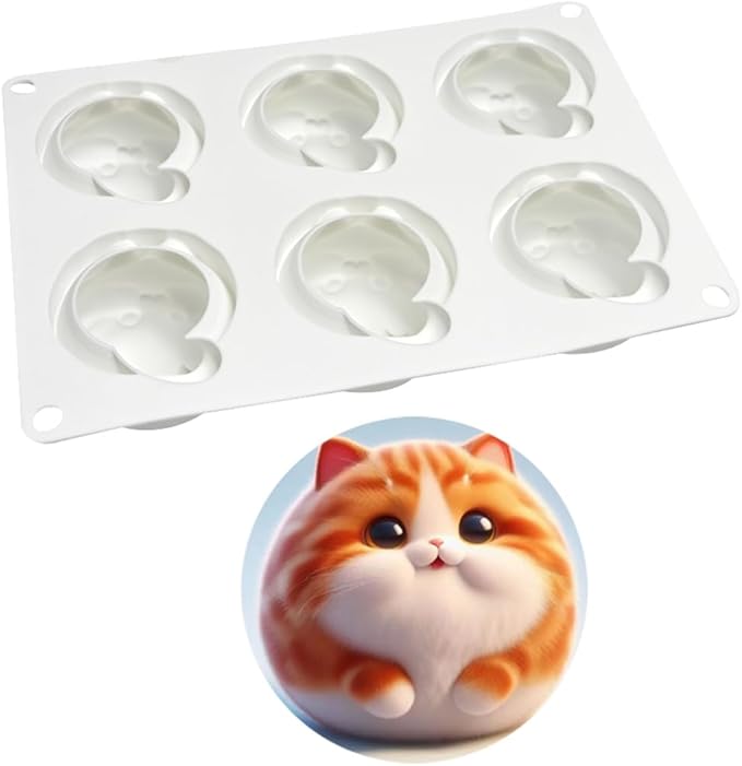 mostsom Silicone Baking Molds Cute Fat Cat Mousse Mold for Candy, Chocolate Cake Mould, Soap, Ice Cream, Breakfast Sandwiches, Omelets (H_Fat Cat)