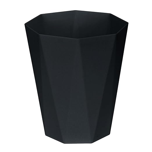 Plastic Trash Can - Waste basketbin for Office,Home,Bathroom,Kitchen - 1.8 Gallon - Black
