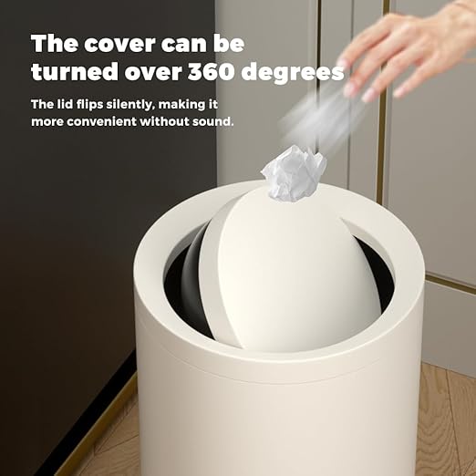 3.1GAL Metal Bathroom Garbage Can with Lid, Modern Garbage Can, Swing Lid,Double Bucket,Small Wastebasket for Bedroom,Living Room,Office,Bank,Hotel