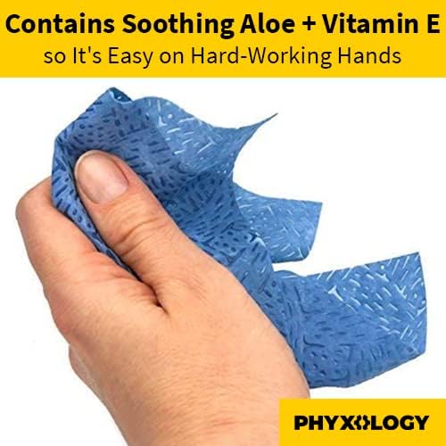 Extra Strong, No-Rinse Wet Wipes 140 Pack by Nova Supply. Cuts Grease from Hands, Tools and Work Surface Quickly with No Residue. Heavy Duty, Textured Shop Towels. Big, Citrus Scented Bucket of Rags