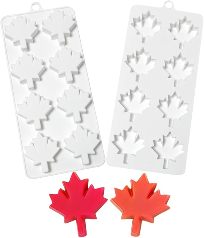mostsom Maple Leaf Silicone Mousse Mold for Chocolate, Cake, Jelly, Truffle & Ice Cube Non-Stick Baking Molds Easy Release Baking, Candy Making (D_ Maple Leaf)