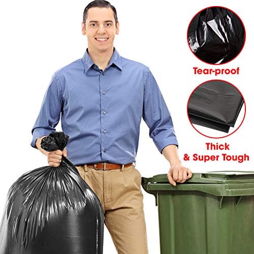 Dualplex 64-65 Gallon Black Trash Bags for Toter, 1.5 Mil Garbage Bag 50 Bags Per Case 50" X 54"