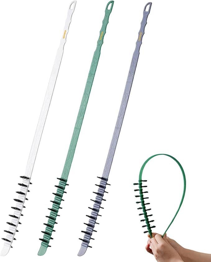 3Pcs Washing Machine Cleaning Brush, Flexible Nylon Bristles Laundry Brush, 0.8x23.6in Effective Reusable Cleaning Tool for Washing Machine Drums Wash Cleaner Laundry Cleaner