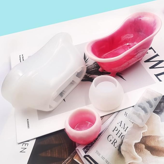 Silicone Molds - Epoxy Resin Molds for Candy, Jewelry, Soap & More - Storage Box with Small Cup Mould