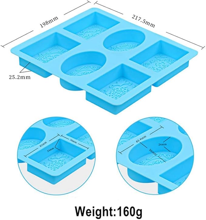 Soap Molds for Soap Making 2 Pack Soap Silicone Mold Cavities Handmade Soap Mold Rectangle Oval and Flower Shapes Baking Mold Bath Molds Silicone