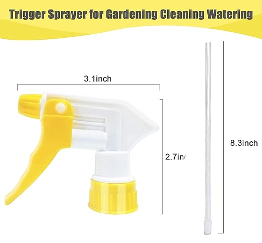 Cosywell Plastic Spray Bottle Nozzle Heavy Duty Spraying Bottle Replacement Part Leak Proof Mist Water Bottle Spray Nozzle for Chemical Cleaning Solutions All-Purpose Adjustable Head Sprayer 4PCS