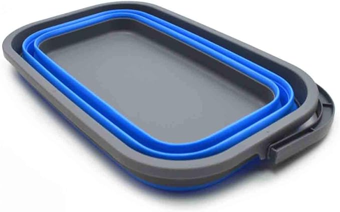 SAMMART 11.6L (3.06 Gallon) Collapsible Rectangular Handy Basket/Bucket (Blue, 1)