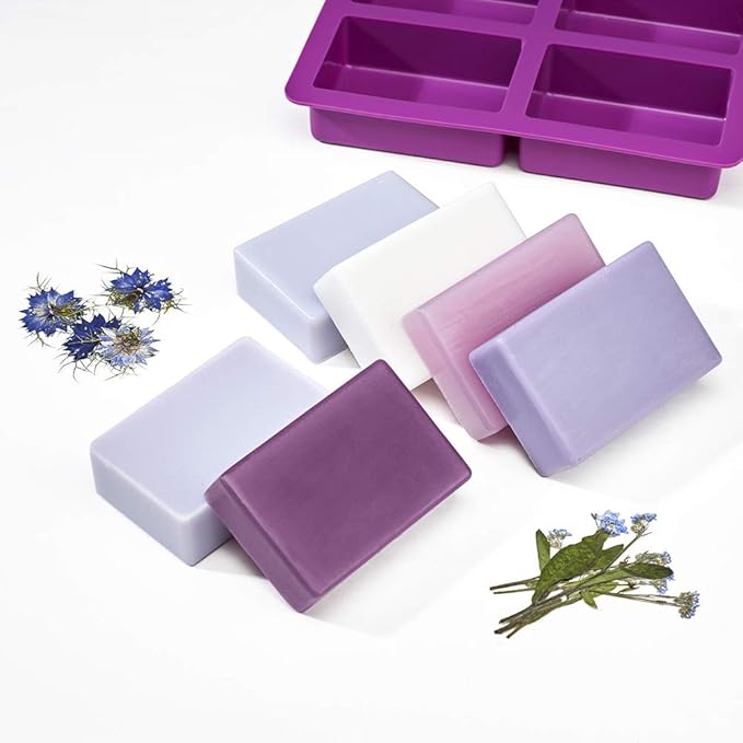 Rectangle Soap Mold 2Pack, Large Size Soap Mold 5oz, Sturdy and Durable Rectangle Silicone Mold for Soap Making