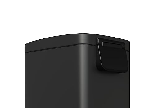 Garvee 13 Gal (50L) and 2.6 Gal (10L) Metal Trash Can Combo Set, Rustproof Garbage Can with Lid, Step-on Trash Bin with Inner Bucket, Rear Handle, Black