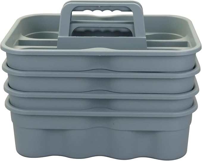 Ramddy 4 Packs 14 Quart Commercial Cleaning Bucket Pail, Heavy Duty Round Utility Pail, Gray