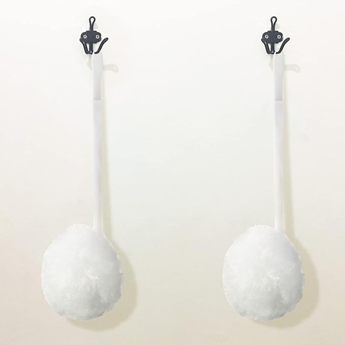 Eaasty 12 Pack Toilet Bowl Brush with Long Plastic Handle Disposable White Soft Swab Toilet Bowl Cleaners Mop with Silk Cotton Brush for Bathroom, 11 x 4.3 Inch