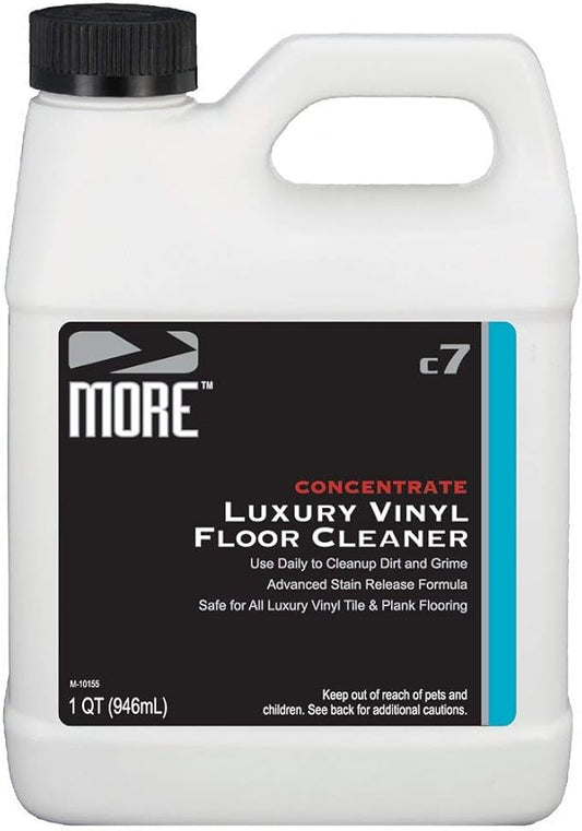 MORE Luxury Vinyl Floor Cleaner - Water-Based Surface Care Concentrate - For Kitchen and Bathroom Floors - Daily No-Rinse Cleaner - Unscented - pH Neutral - 32oz