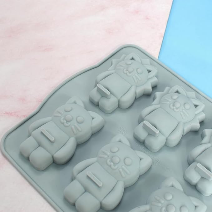 Silicone Mold for Cake DIY Baking Chocolate Eco-Friendly Cake Mold Candy Chocolate Cake Mould Baking DIY Kitchen Accessiories (Lion Cat Q_7.92 X7 X0.76 inch)