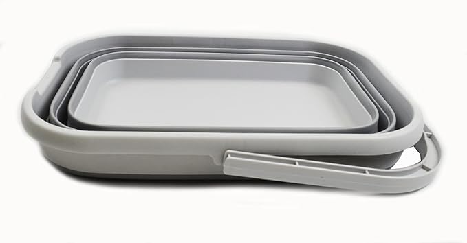 SAMMART 12L (3.17 Gallon) Collapsible Rectangular Handy Bucket (1, Grey)