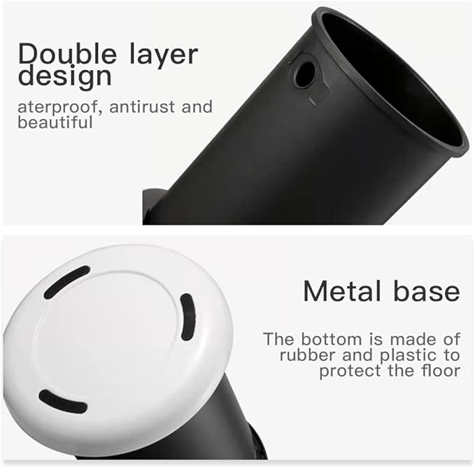 Household Swing White Bathroom Trash Can，Brushed Stainless Steel，10 L/3 Gallen，Garbage Can with Flipping Lid， for Indoor or Commercial Use, Kitchen,Modern，Living Room,Bedroom