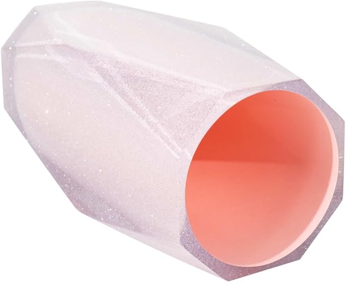 Faceted Toilet Brush, Cast Resin, Anti-Slip Pads, Sold Individually, Pink