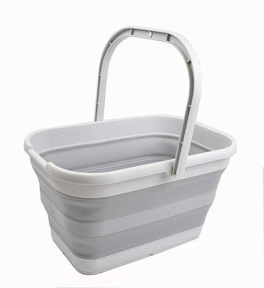 SAMMART 12L (3.17 Gallon) Collapsible Rectangular Handy Bucket (1, Grey)