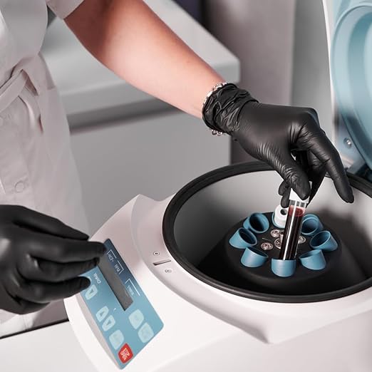 ForPro Disposable Nitrile Exam Gloves, Medical Grade, 4 Mil Extra Protection, Powder-Free, Latex-Free, Non-Sterile, Food Safe, Black, Medium, 100-Count