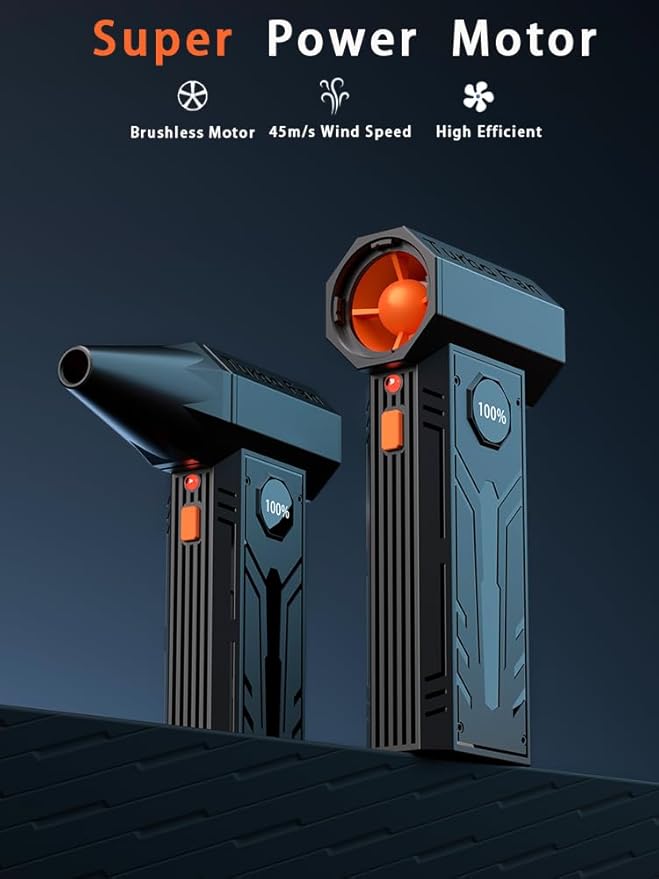 Electric Air Duster - 130,000RPM Ultra Power Cordless Air Duster, 100-Gear Adjustable Mini Blower with Quick Charge for Computers, Keyboards, Houses, Outdoors and Cars