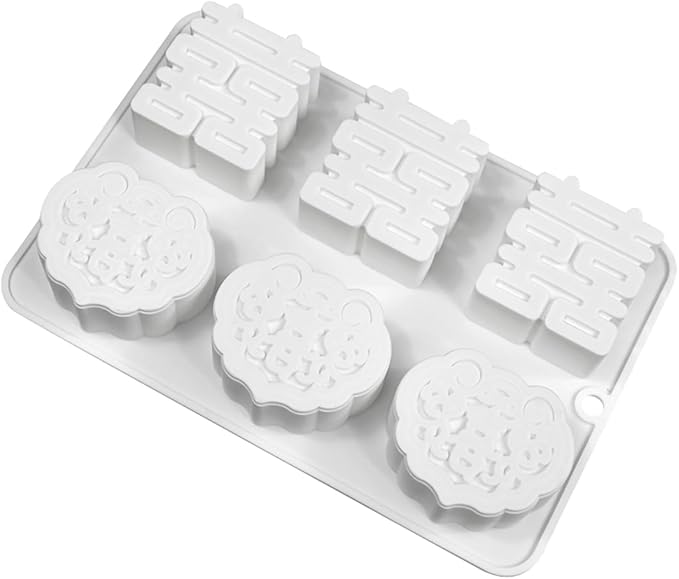 TUKE Double Happiness Candy Molds Silicone Mold Gummy Molds, Silicone Chocolate Molds for Jelly, Candy, Chocolate,Ice Cube,Biscuits (Double Blessing F)