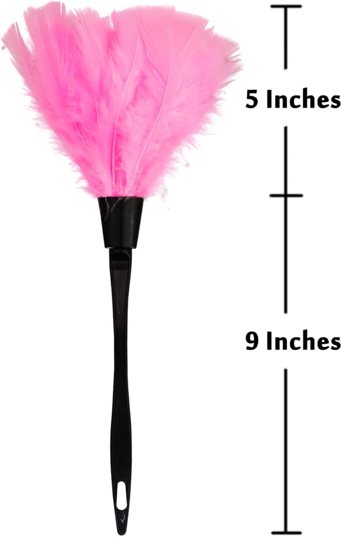 Turkey Feather Dusters for Cleaning Home Blinds Kitchen car Office, Eco-Friendly Reusable （2 pcs Pink）